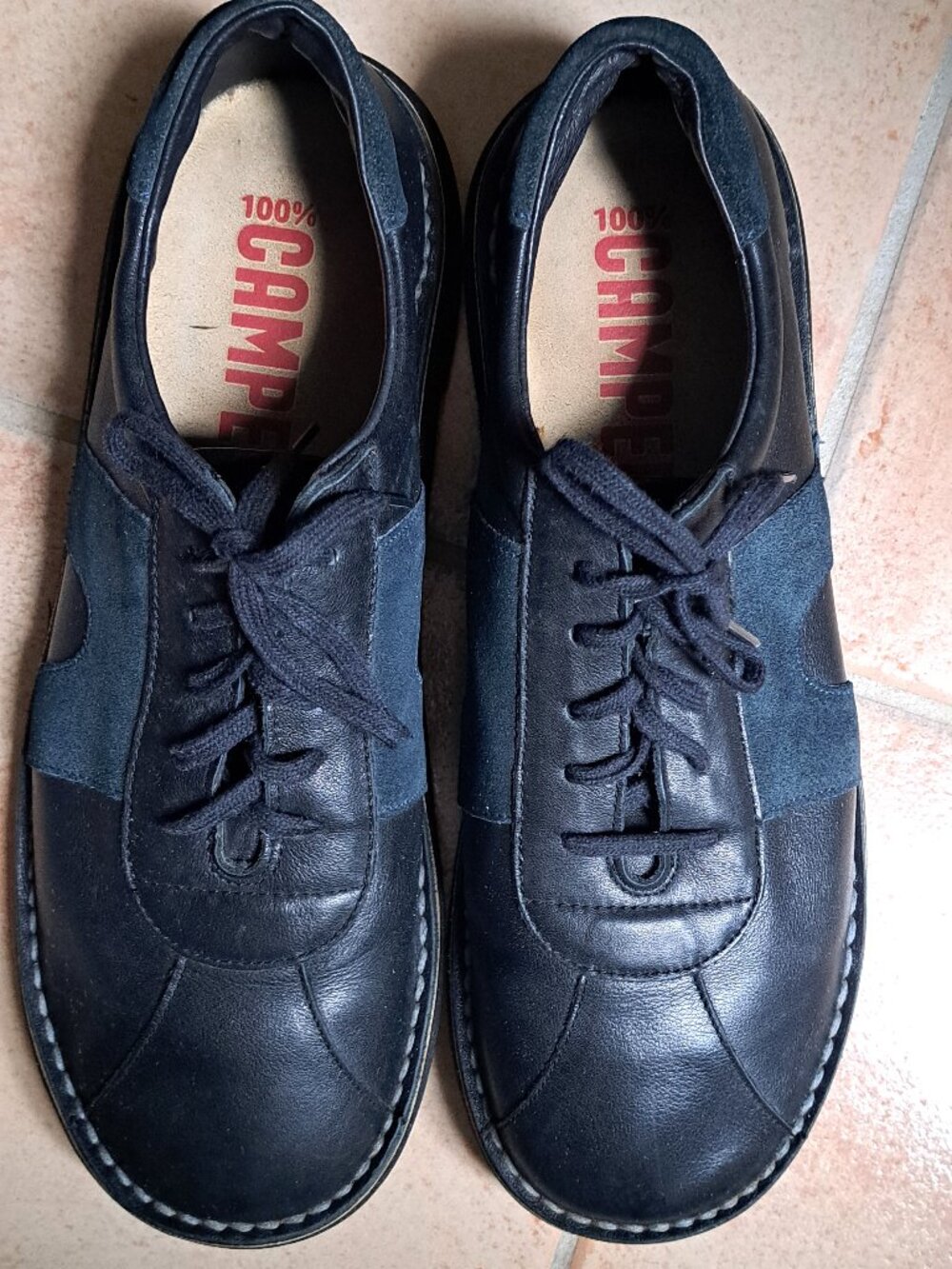 Men's Camper Navy Leather Shoes Size EU 46
